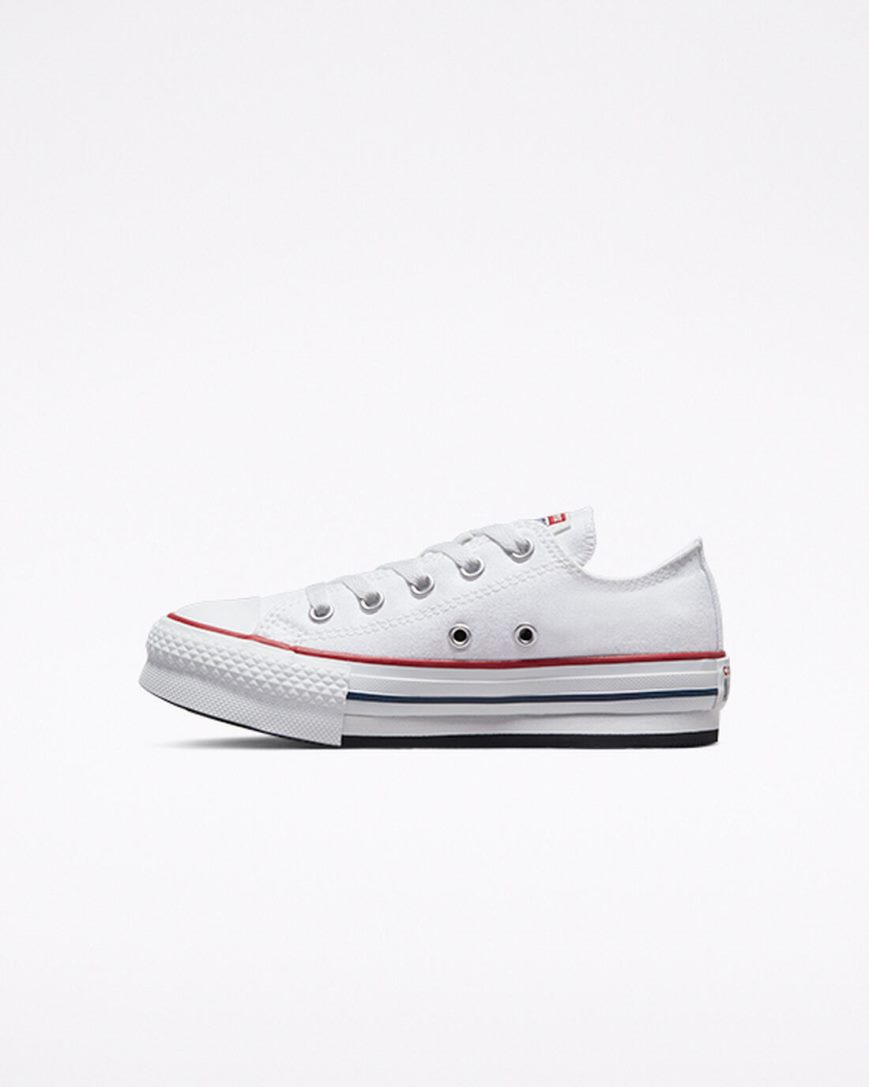 Sapatos Plataforma Converse Chuck Taylor All Star Lift Cano Baixo Menina Branco Vermelhas Escuro Azul Marinho | PT W0P5481